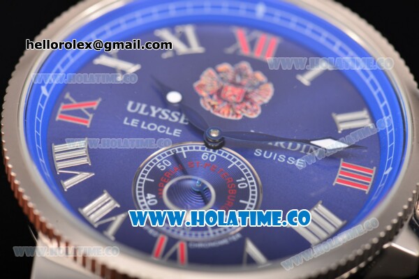 Ulysse Nardin Imperial St. Petersburg Maxi Marine Chronometer Enamel Limited Edition Auotmatic Steel Case with Blue Dial and Roman Numeral Markers - Click Image to Close